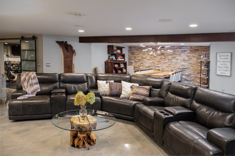 basement-remodel-with-ample-seating-fargo-nd-1 basement remodel and finishing